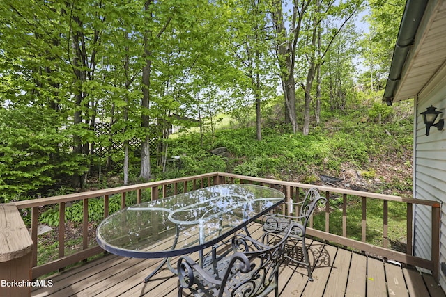 203 Main St, Hancock, MA 01237 - wooden deck featuring outdoor dining area