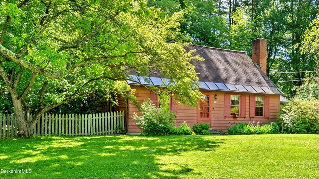 147 Hurlburt Rd, Great Barrington, MA 01230 - view of front of property with a chimney and a standing seam roof