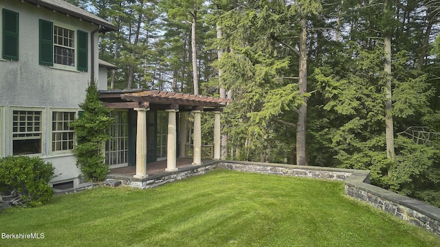 319 Under Mountain Rd, Lenox, MA 01240 - view of green lawn featuring a pergola