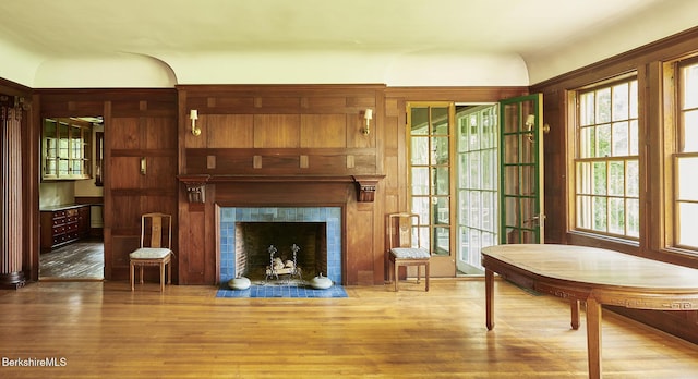 319 Under Mountain Rd, Lenox, MA 01240 - living area with a tile fireplace and wood finished floors