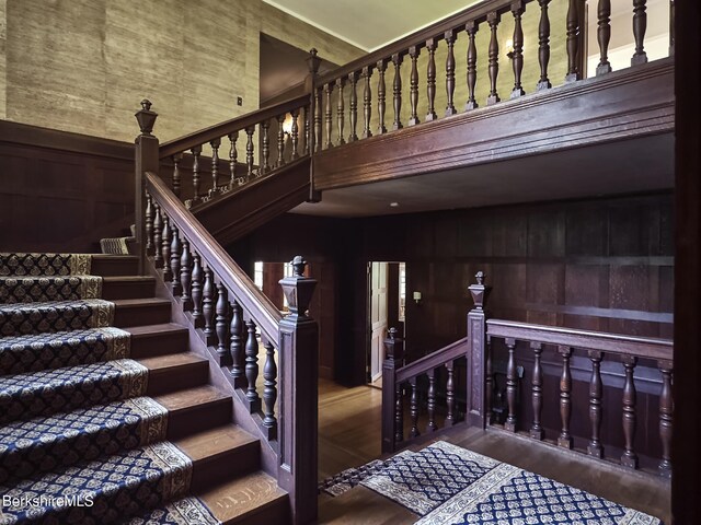 319 Under Mountain Rd, Lenox, MA 01240 - staircase featuring wood finished floors