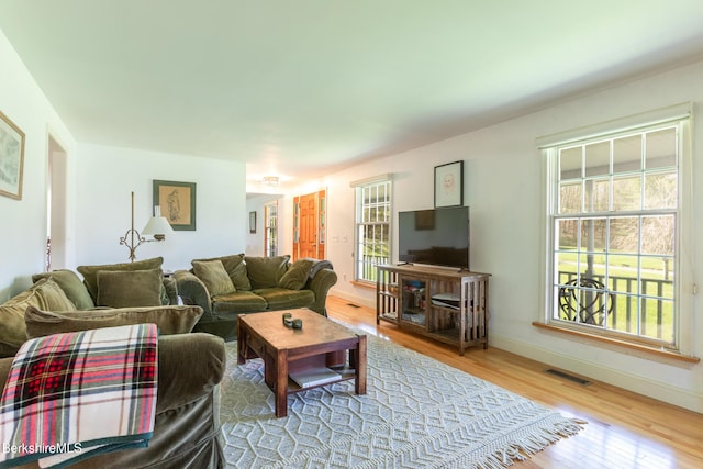 147 Brough Rd, Cheshire, MA 01225 - living area with baseboards, wood finished floors, and visible vents