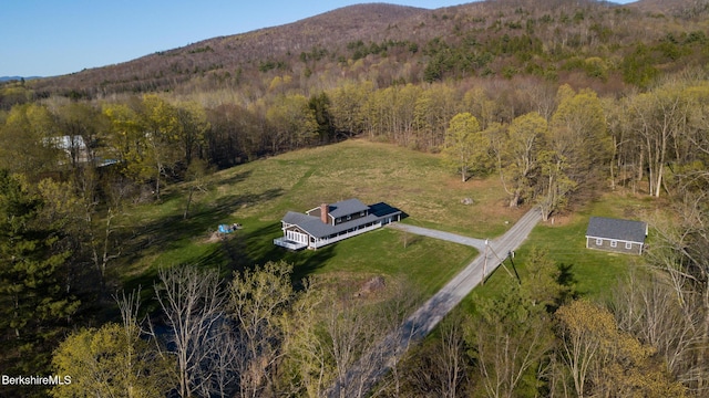 147 Brough Rd, Cheshire, MA 01225 - drone / aerial view featuring a mountain view and a wooded view
