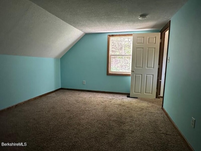 9 Woronoco Rd, Blandford, MA 01008 - bonus room featuring carpet floors, a textured ceiling, and lofted ceiling