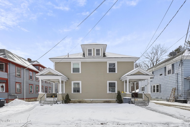 view of front of home featuring covered porch