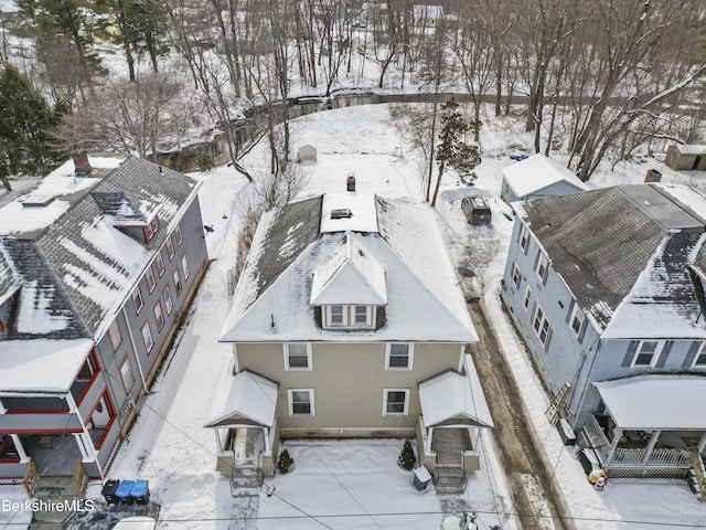 view of snowy aerial view