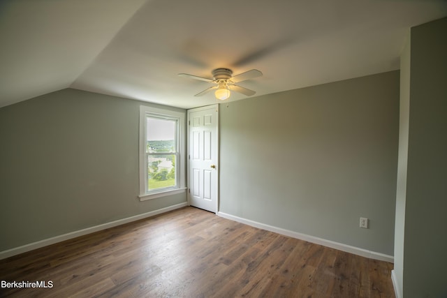 7 Hughes St, Adams, MA 01220 - bonus room with a ceiling fan, wood finished floors, and vaulted ceiling