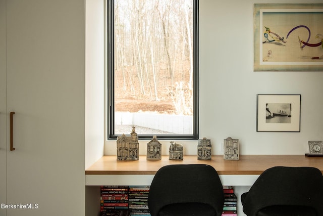 office featuring built in study area