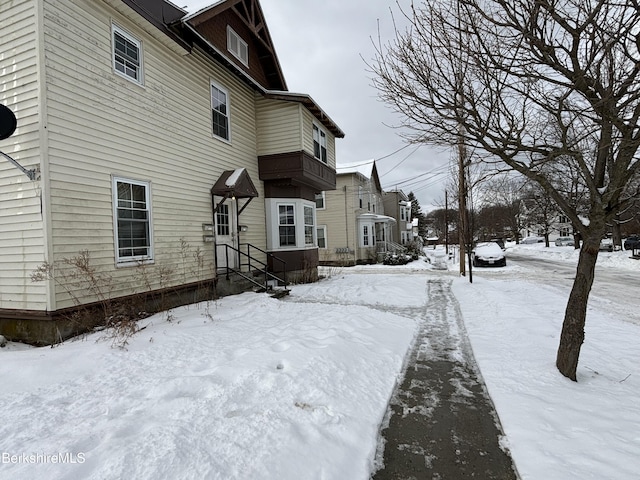 view of snowy exterior