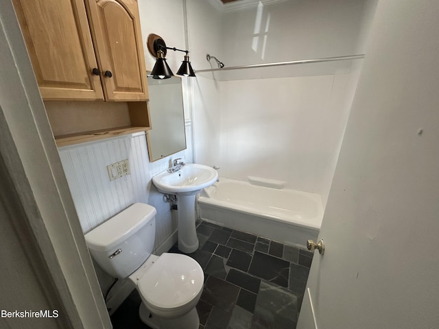 full bath with bathing tub / shower combination and toilet