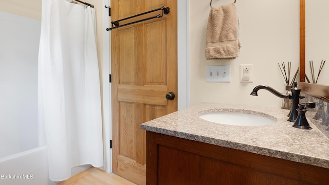 11 Jamie Ln, Sandisfield, MA 01255 - bathroom with vanity and shower / bath combo with shower curtain