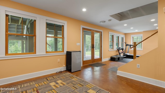 11 Jamie Ln, Sandisfield, MA 01255 - workout area featuring baseboards, french doors, and recessed lighting