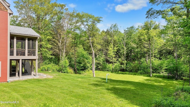 11 Jamie Ln, Sandisfield, MA 01255 - view of grassy yard with a sunroom and stairway
