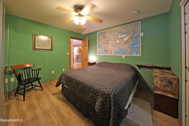 289 Algerie Rd, Becket, MA 01223 - bedroom featuring wood finished floors and a ceiling fan