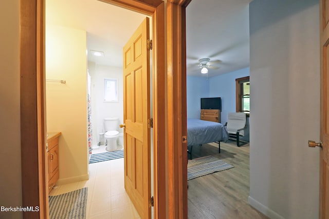 289 Algerie Rd, Becket, MA 01223 - corridor with healthy amount of natural light and light wood finished floors