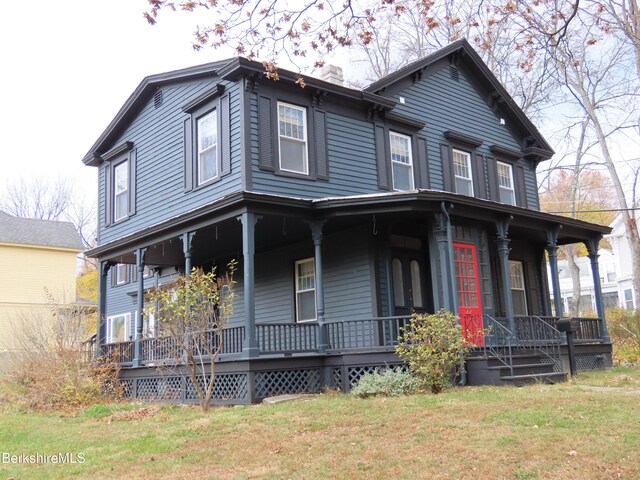 view of front of home featuring covered porch