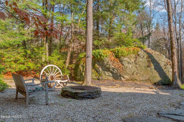 2017 Monterey Rd, Otis, MA 01253 - view of yard with an outdoor fire pit