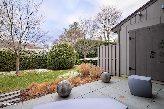 view of yard featuring a patio area