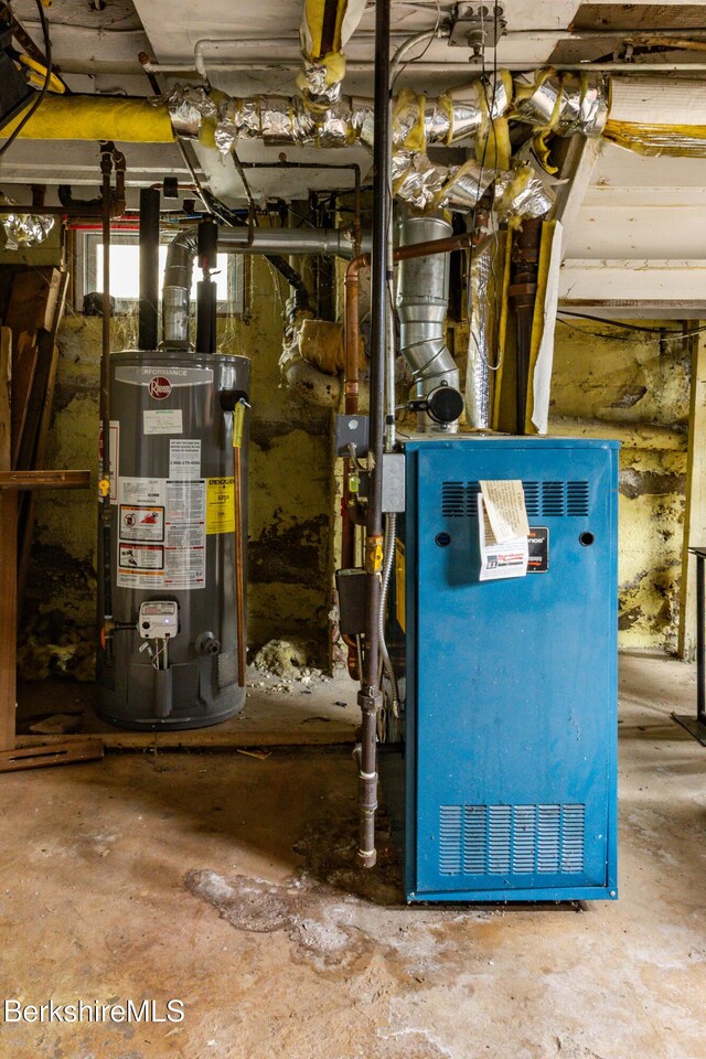 30 Belvidere Ave, Pittsfield, MA 01201 - utilities featuring gas water heater and a heating unit