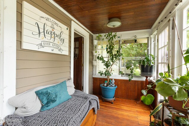 30 Belvidere Ave, Pittsfield, MA 01201 - sunroom / solarium with wooden walls, wood ceiling, and wood finished floors