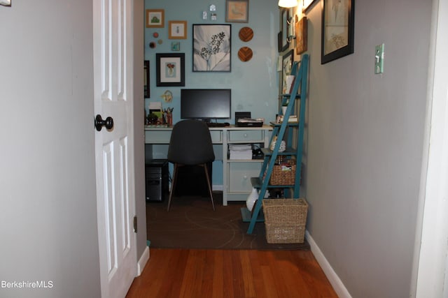 office area featuring wood-type flooring