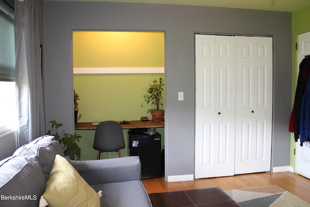 office space featuring wood-type flooring