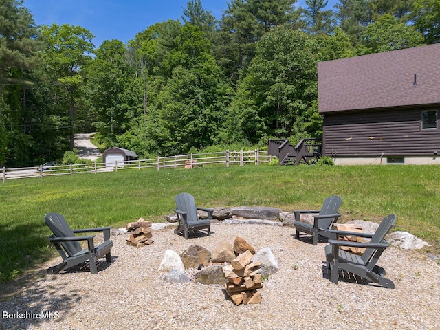 20 Hillside Ln, Sheffield, MA 01222 - view of yard with an outdoor fire pit