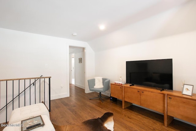 20 Hillside Ln, Sheffield, MA 01222 - office area featuring wood finished floors, vaulted ceiling, and baseboards
