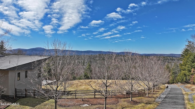 view of mountain feature featuring a wooded view