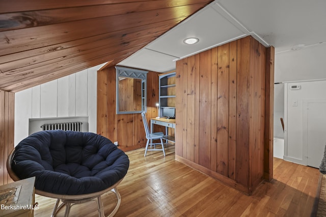 68 Colt Rd, Pittsfield, MA 01201 - bonus room featuring radiator, wood finished floors, wood walls, and a desk