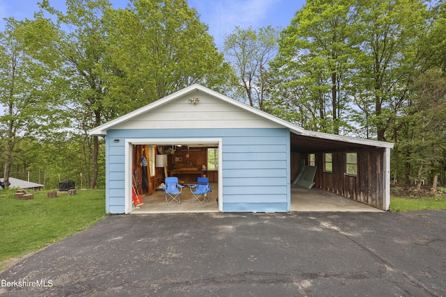 garage featuring a detached garage