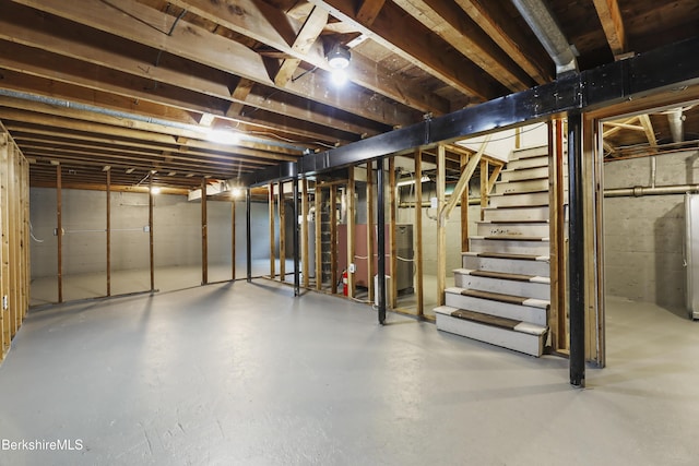 unfinished below grade area with stairs