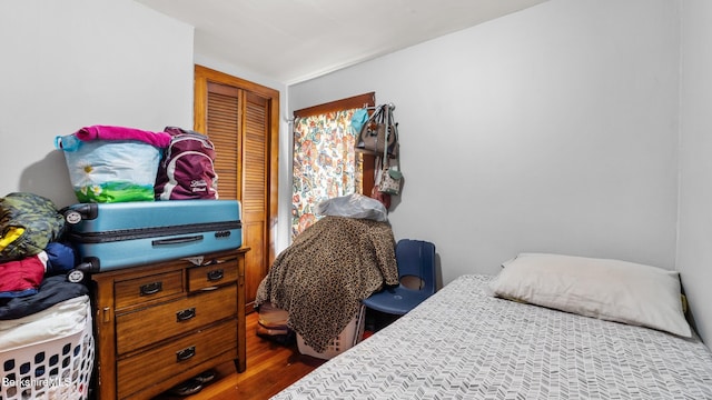 14 Hall St, North Adams, MA 01247 - bedroom with dark wood-style flooring and a closet