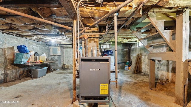 14 Hall St, North Adams, MA 01247 - unfinished below grade area featuring electric panel