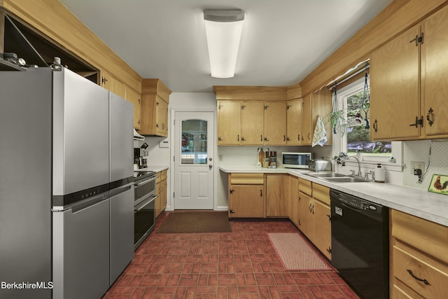 785 E New Lenox Rd, Pittsfield, MA 01201 - kitchen featuring appliances with stainless steel finishes, light countertops, and brick patterned floors