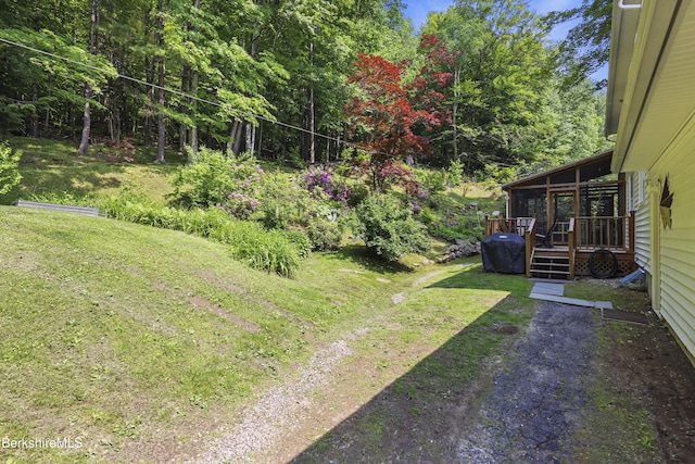 785 E New Lenox Rd, Pittsfield, MA 01201 - view of green lawn featuring a wooden deck