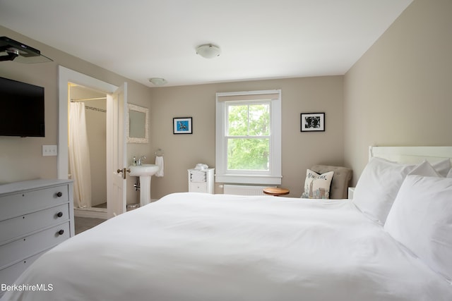 bedroom with radiator