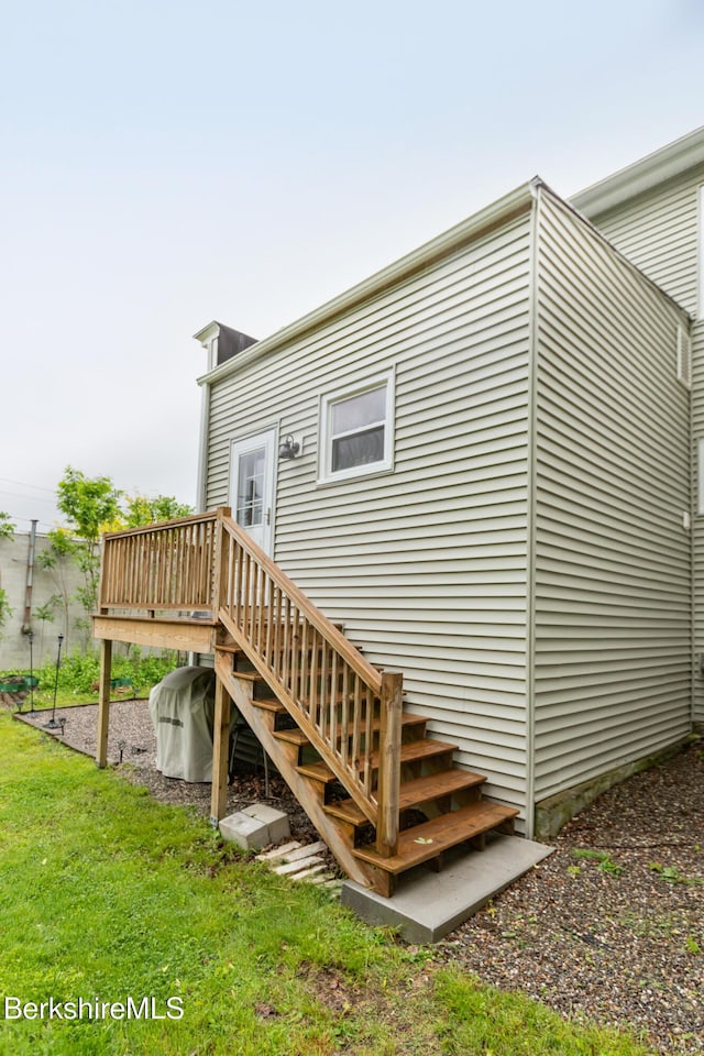 24 Front St Unit 22-24, Williamstown, MA 01267 - back of property with a wooden deck and a yard