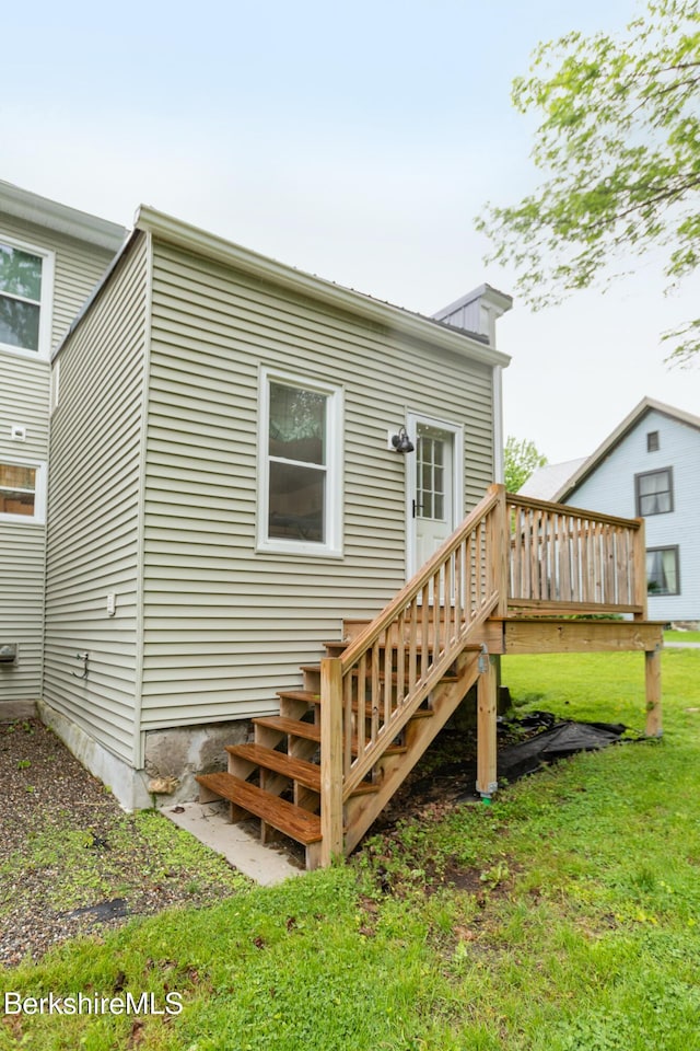 24 Front St Unit 22-24, Williamstown, MA 01267 - back of house with a wooden deck and a yard