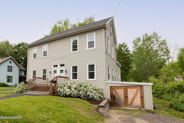 24 Front St Unit 22-24, Williamstown, MA 01267 - view of front of property featuring a front yard and a wooden deck
