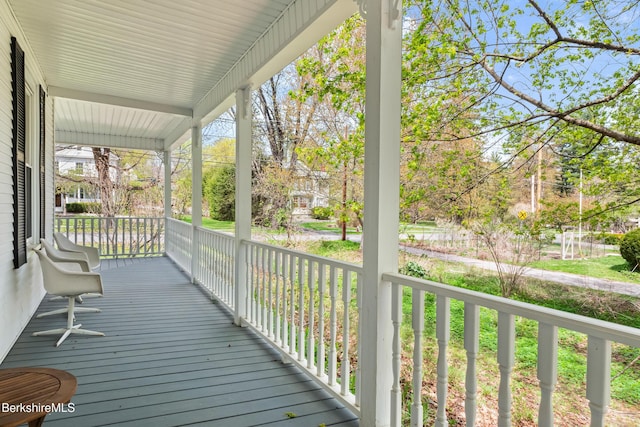 49 S St, Great Barrington, MA 01230 - wooden deck featuring covered porch