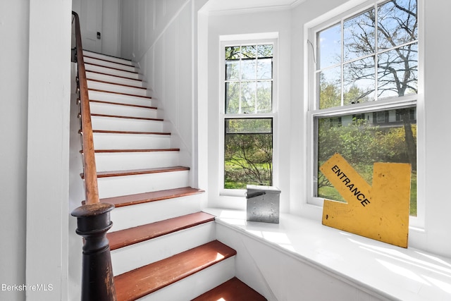 49 S St, Great Barrington, MA 01230 - stairs with crown molding