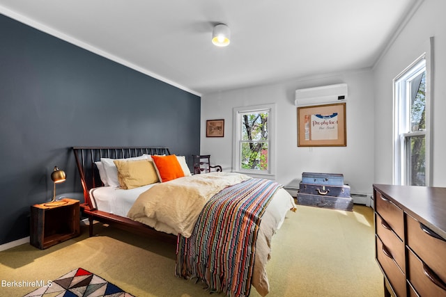 49 S St, Great Barrington, MA 01230 - carpeted bedroom featuring baseboard heating and an AC wall unit