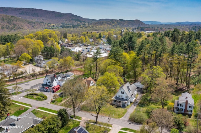 49 S St, Great Barrington, MA 01230 - bird's eye view featuring a view of trees, a residential view, and a mountain view