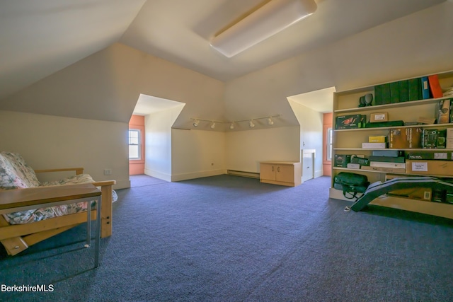 92 Elm St, Pittsfield, MA 01201 - interior space featuring lofted ceiling, carpet flooring, and baseboard heating