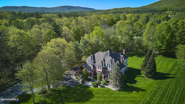 1 Pheasant Way, Pittsfield, MA 01201 - aerial view of property and surrounding area featuring a forest and a mountain backdrop
