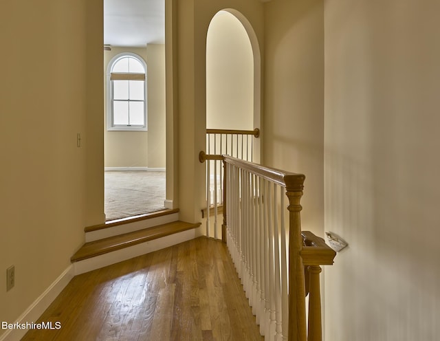 interior space with light hardwood / wood-style flooring