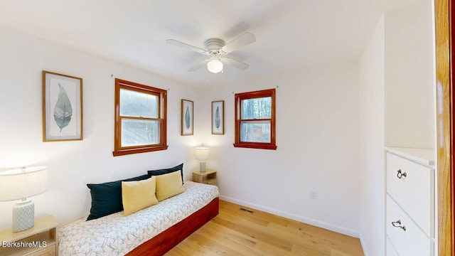 173 King Richard Dr, Becket, MA 01223 - sitting room featuring a ceiling fan, light wood-type flooring, and baseboards