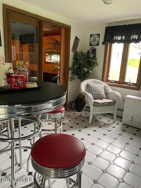 16 Woodlawn Ave, North Adams, MA 01247 - dining space with tile patterned floors