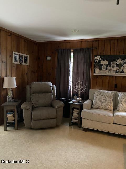 16 Woodlawn Ave, North Adams, MA 01247 - living area with wooden walls